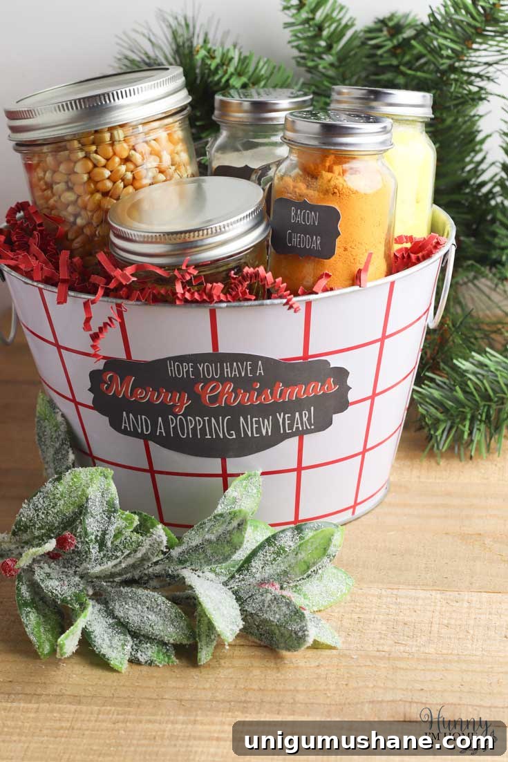 50 Unique Christmas Gift Basket Ideas to Impress 46 popcorn gift basket