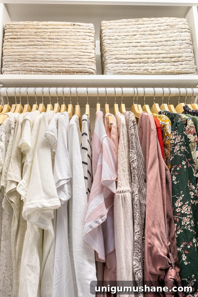 Home Organization Essentials for a Tidy Space 7 Organized clothes in a closet