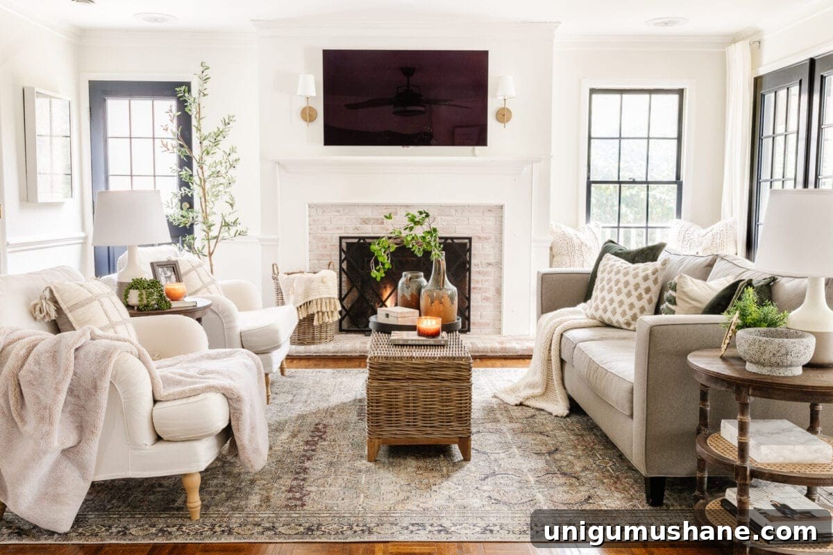 Living Room Winter Decor
