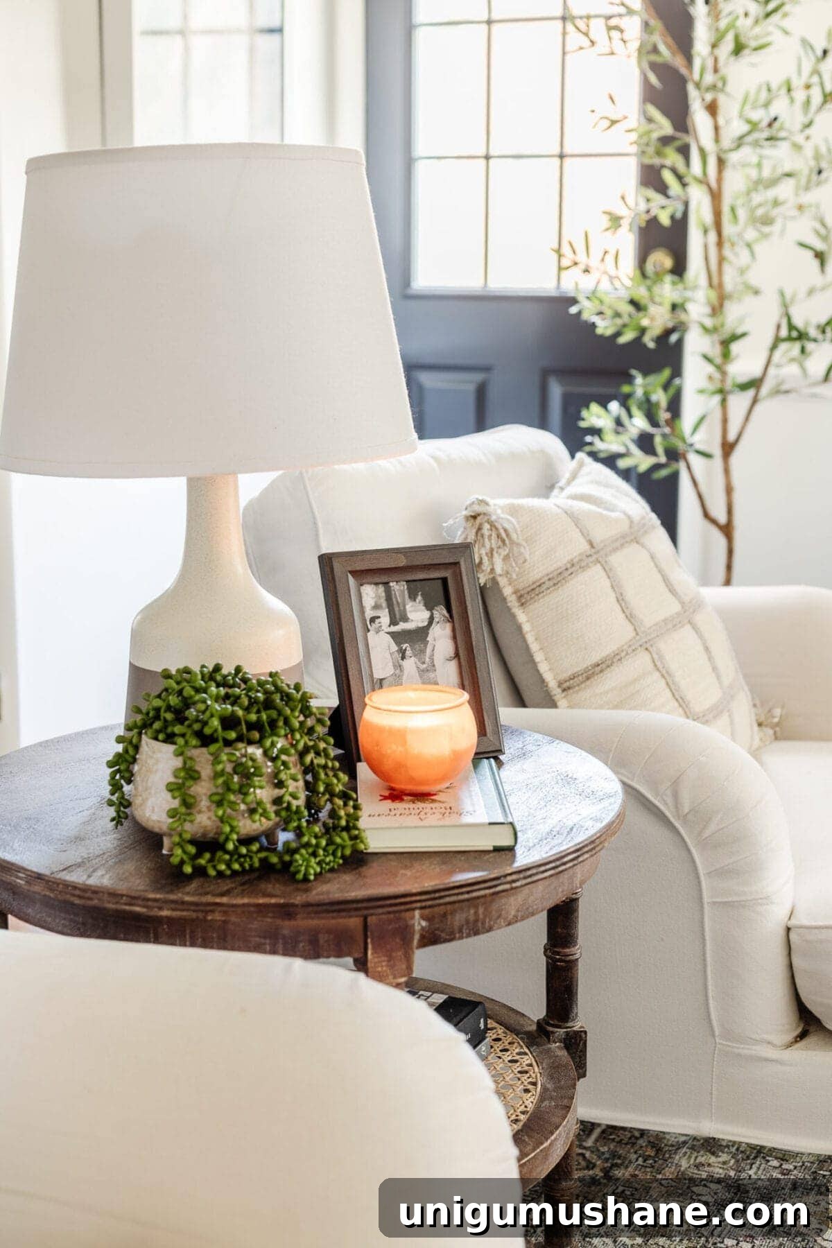 Winter Decor on an End Table