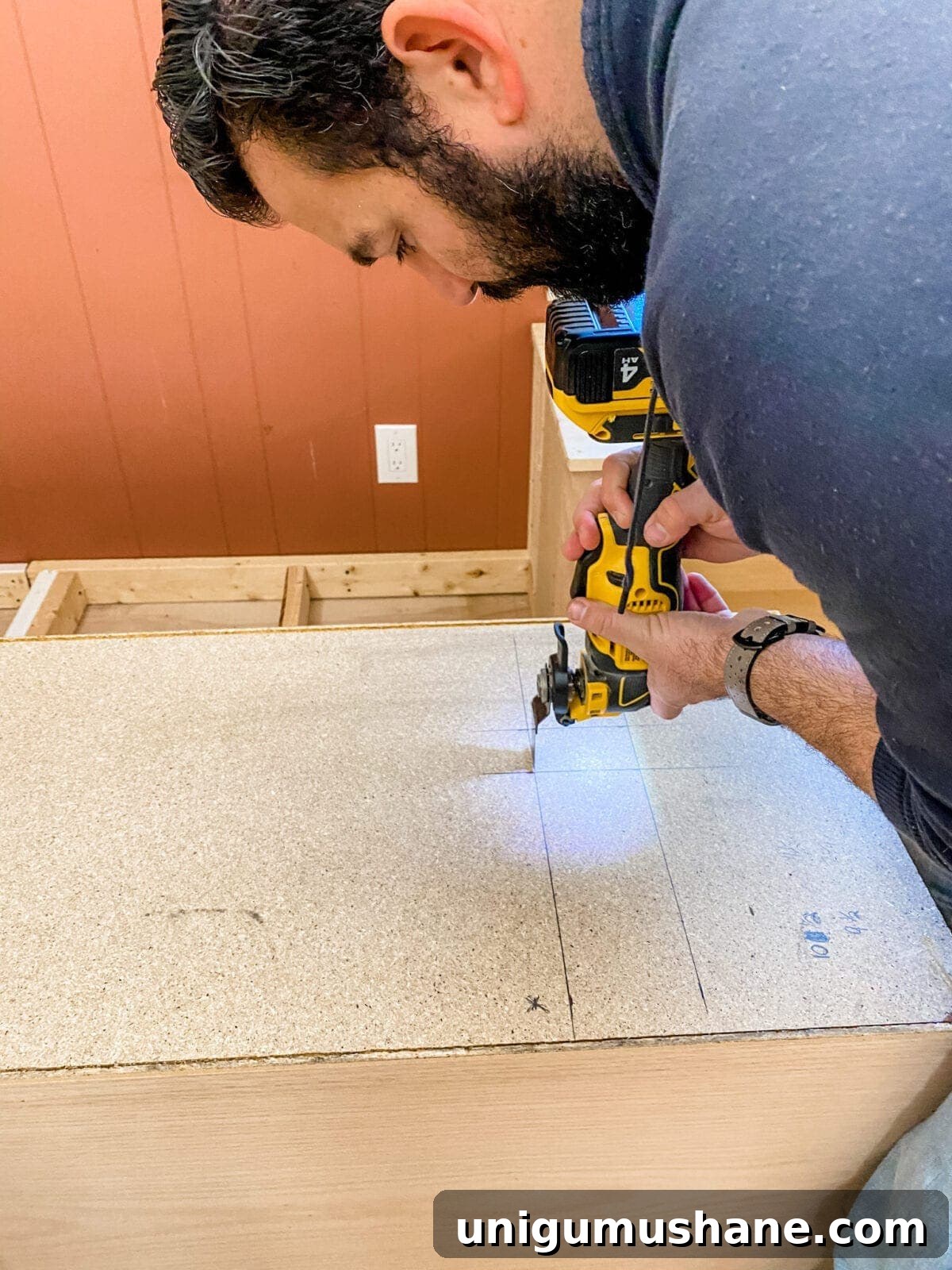 DIY Built-In Cabinets and Window Seat Plans 15 A step-by-step tutorial to build DIY built in cabinets and a window seat using inexpensive stock kitchen cabinets.