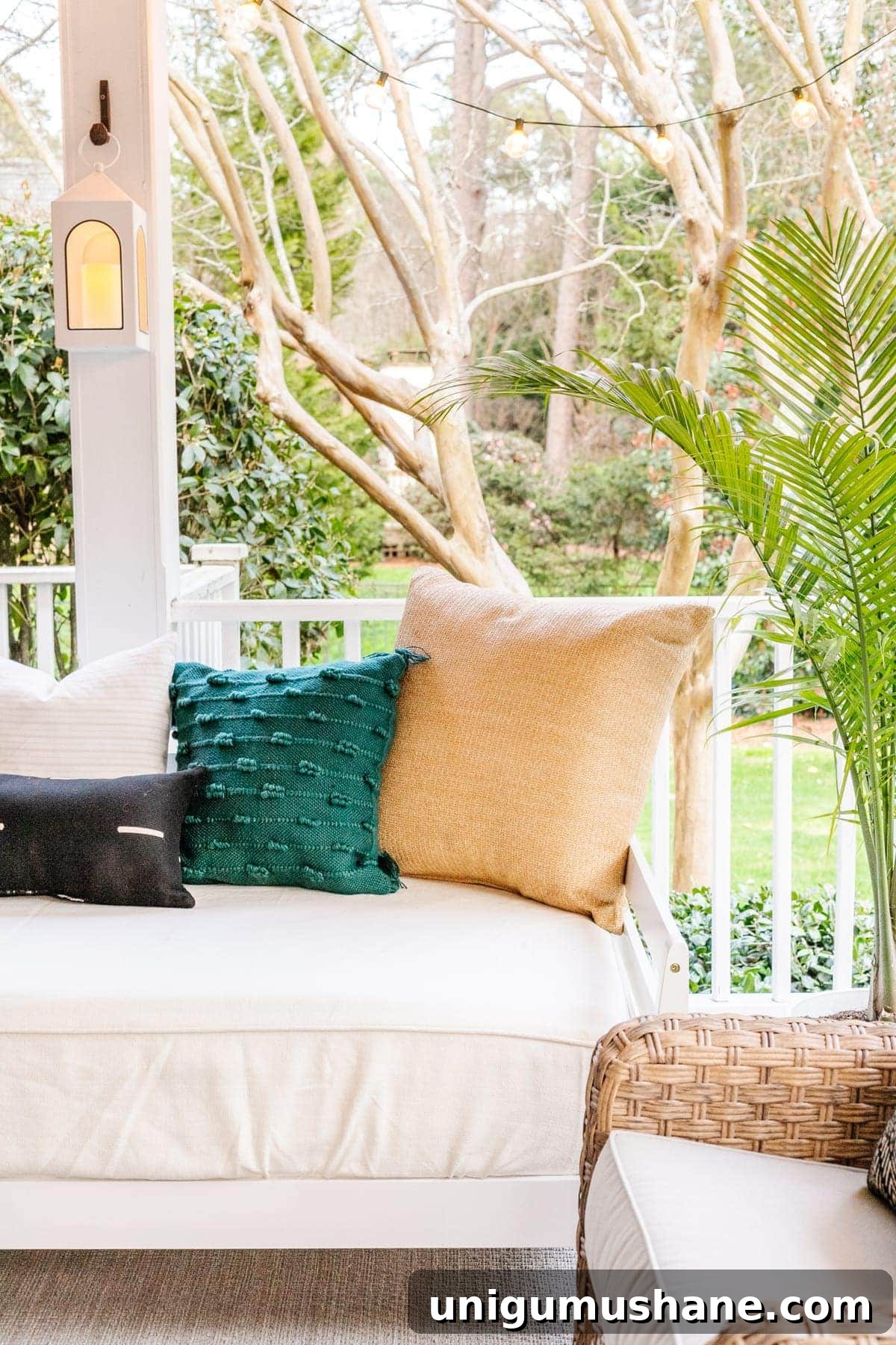 Back Porch Makeover Ideas for Cozy Outdoor Living 10 Teal outdoor pillows