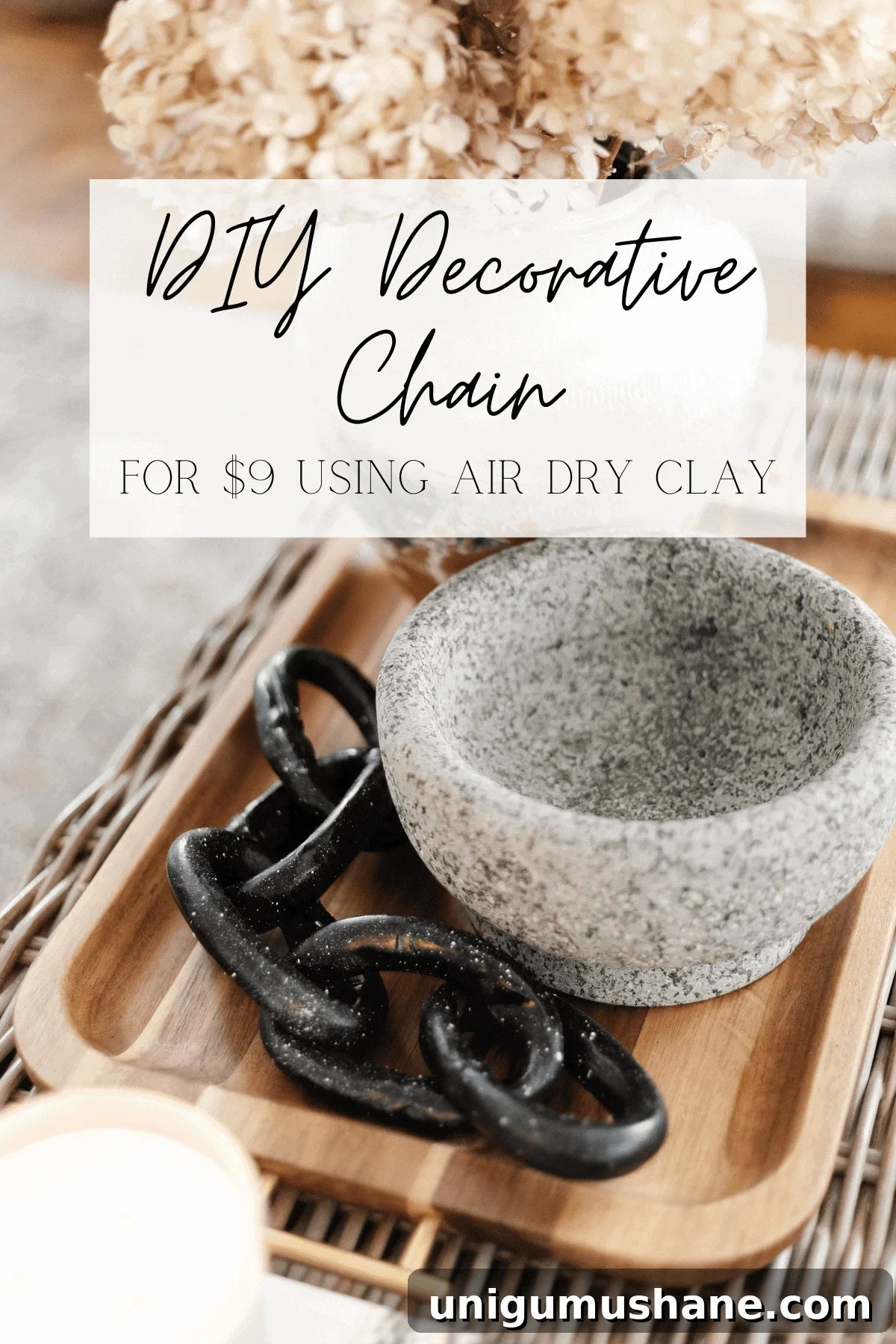 DIY Air Dry Clay Chain for Jewelry and Home Decor 2 air dry clay decorative chain