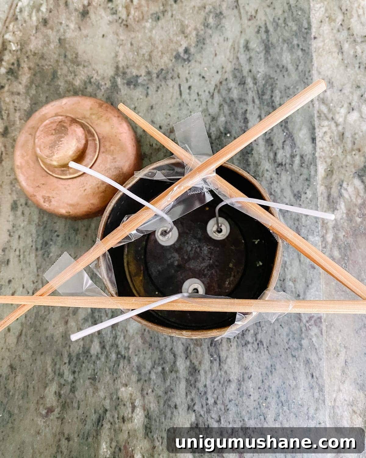 How to Make a Candle from a Thrifted Brass Canister 5 making a DIY candle