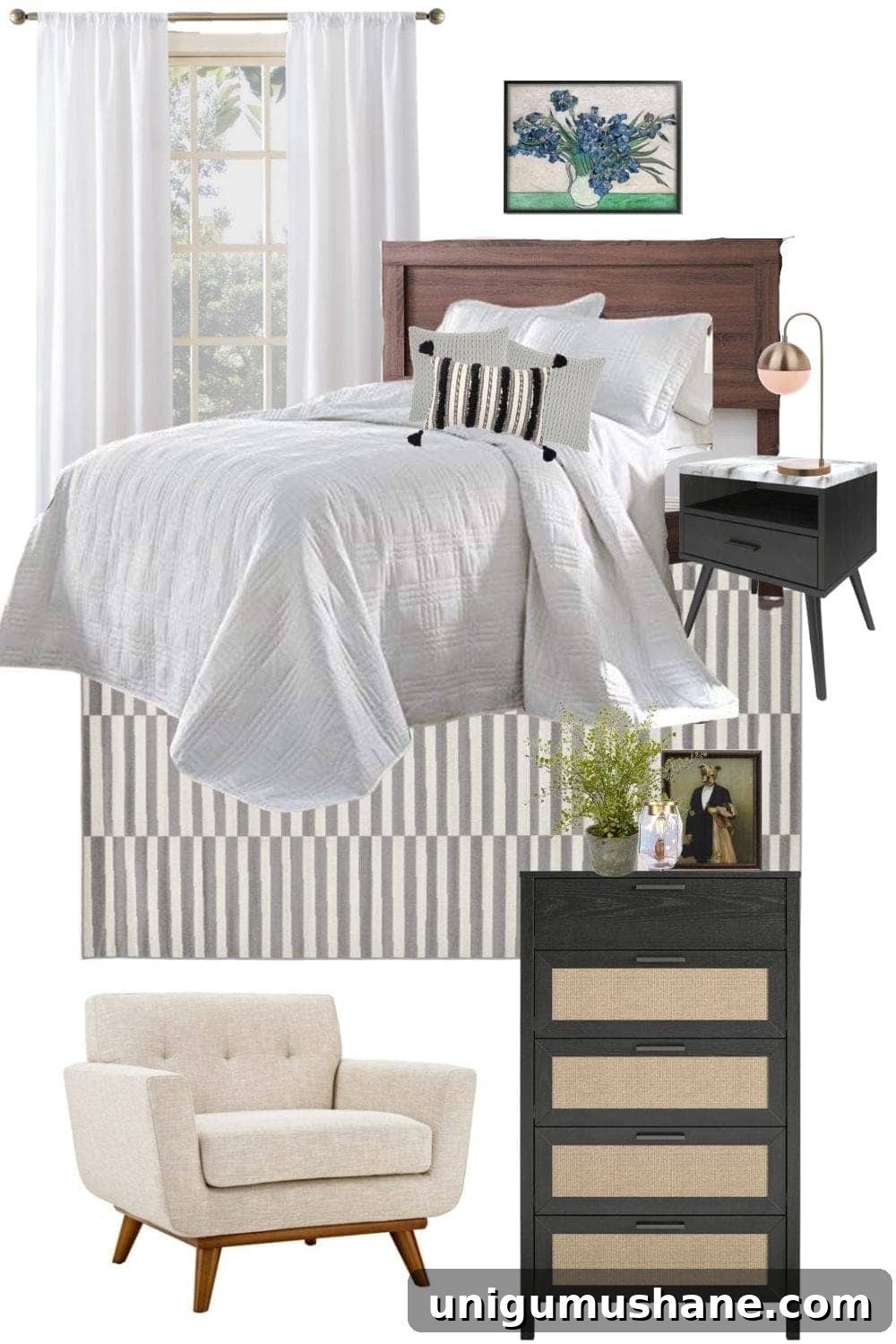 Mood Board Monday: 4 Stylish Bedroom Designs Under $2,000 4 eclectic bedroom ideas