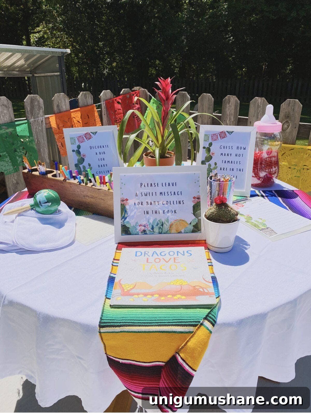 How to Plan a Fiesta Baby Shower: Themes, Decor and Menu Ideas 9 Mexican themed baby shower activity table