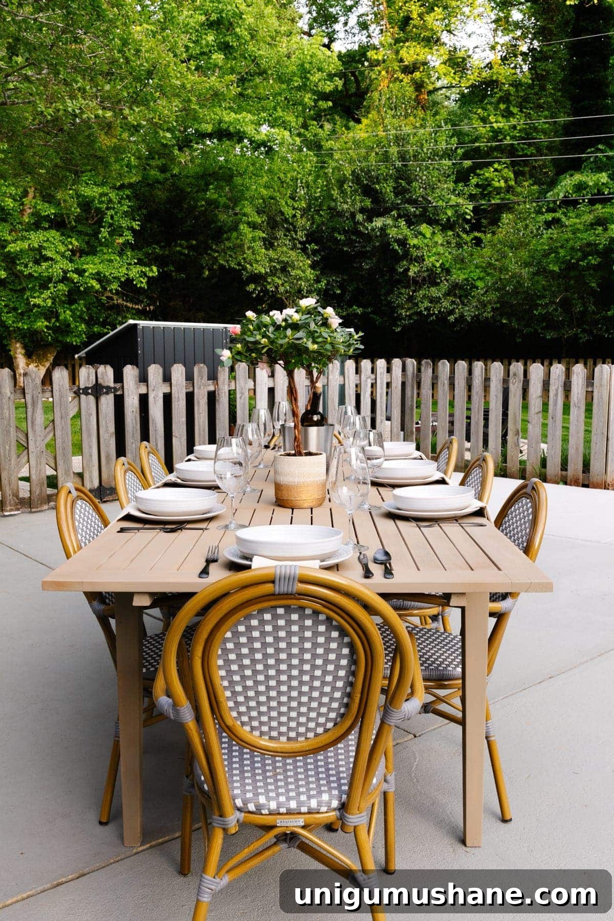 outdoor dining table set for a birthday party