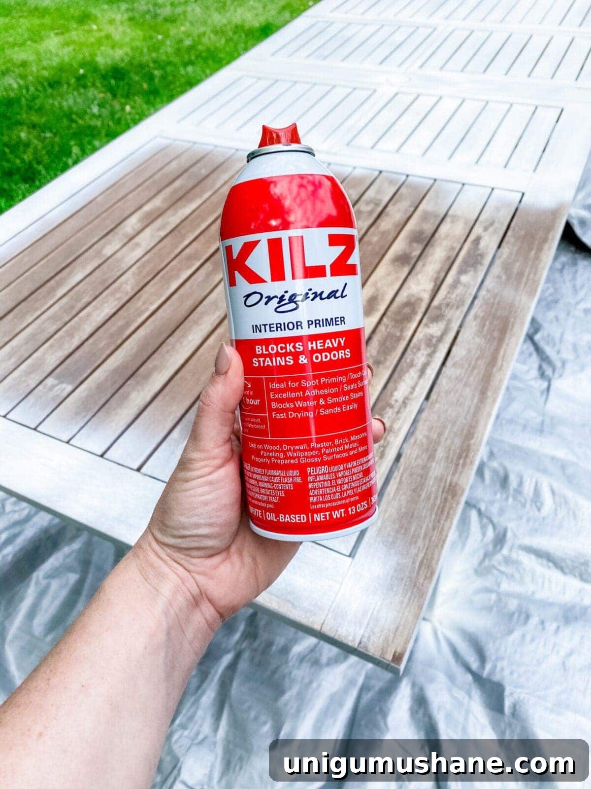 kilz original spray primer to use on outdoor furniture