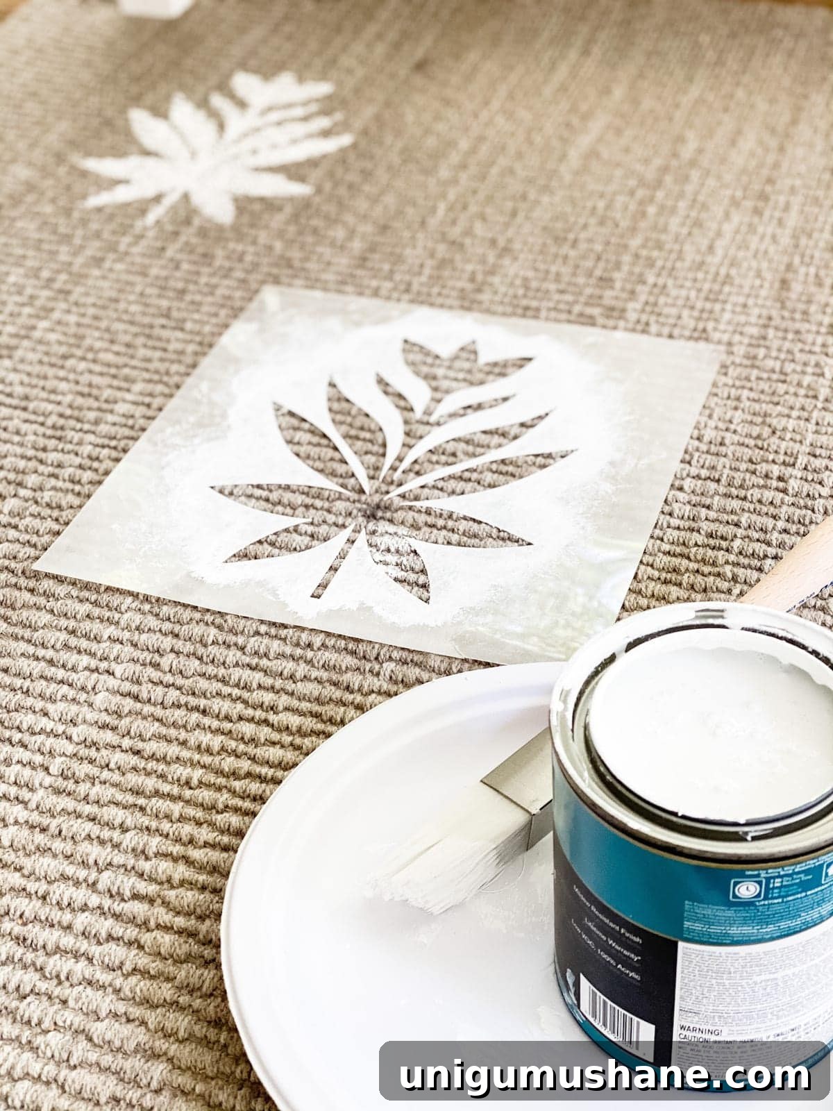 DIY Floral Block Outdoor Rug with Cricut Stencil 11 reusable stencil examples