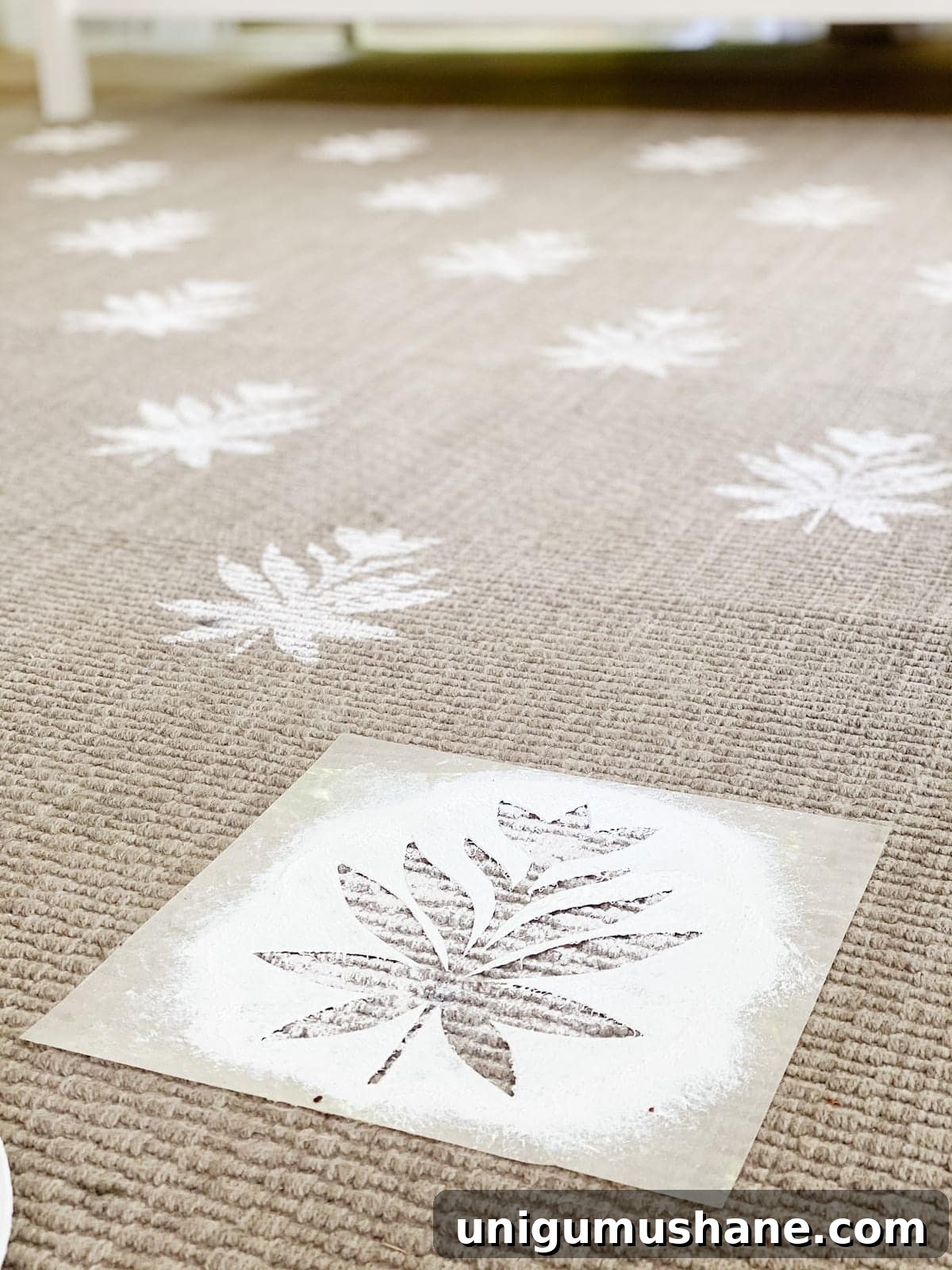DIY Floral Block Outdoor Rug with Cricut Stencil 17 finished stenciled outdoor rug