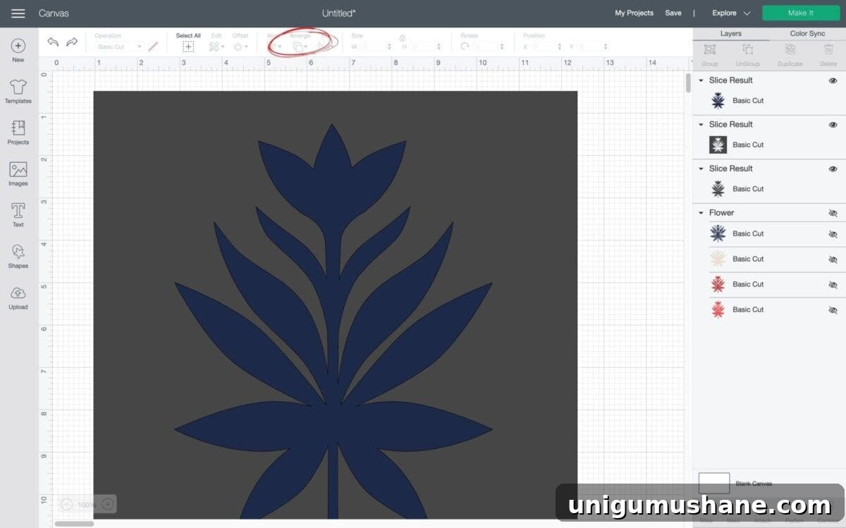 DIY Floral Block Outdoor Rug with Cricut Stencil 7 sliced stencil shape