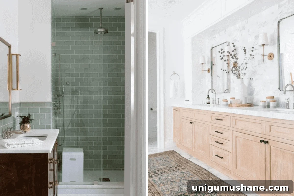 Most Popular Bathroom Designs: 10,000 Followers' Picks 13 colorful tiles vs neutral tiles in a bathroom