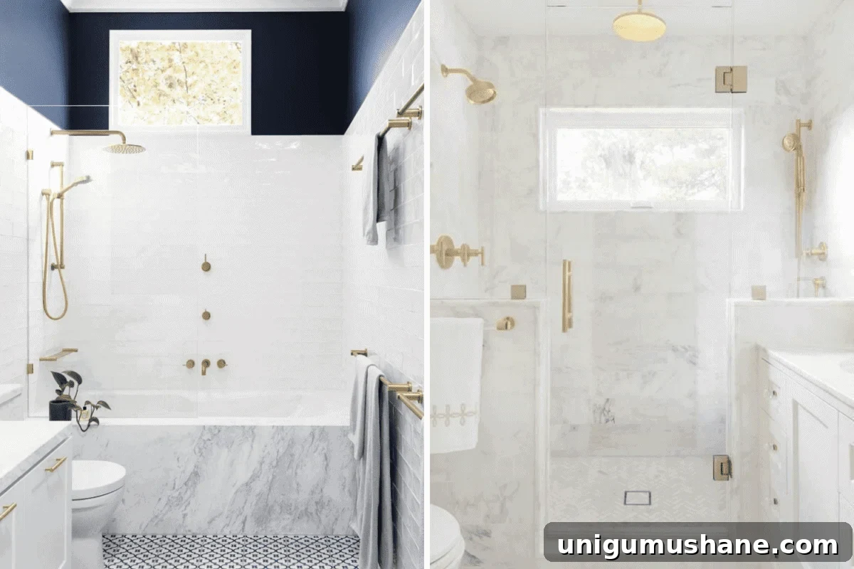 Most Popular Bathroom Designs: 10,000 Followers' Picks 3 tub shower combo vs large shower in a bathroom