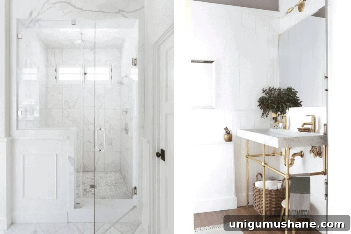 Most Popular Bathroom Designs: 10,000 Followers' Picks 4 large shower vs double sink in a bathroom