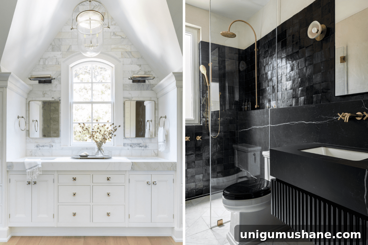 Most Popular Bathroom Designs: 10,000 Followers' Picks 8 airy bathroom vs moody bathroom