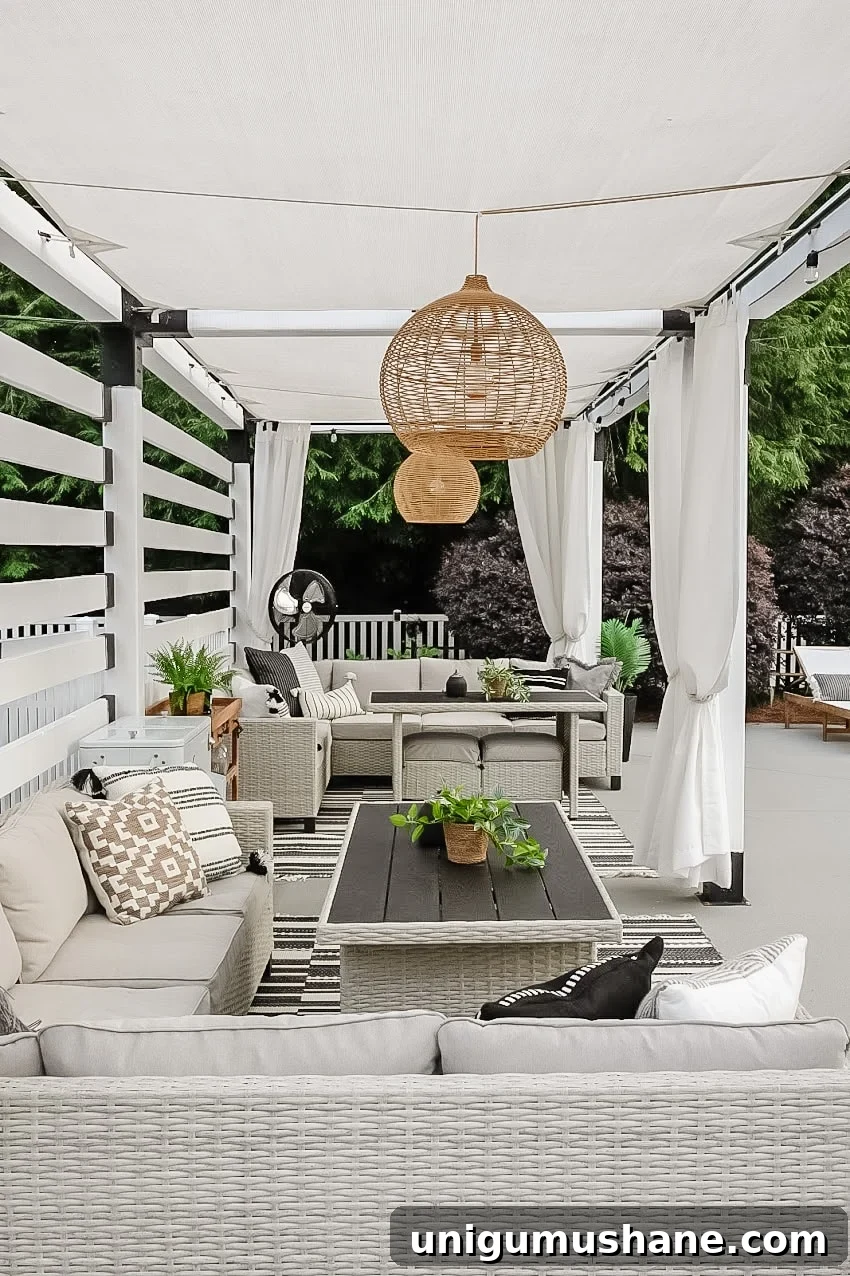 walmart patio furniture inside a backyard cabana