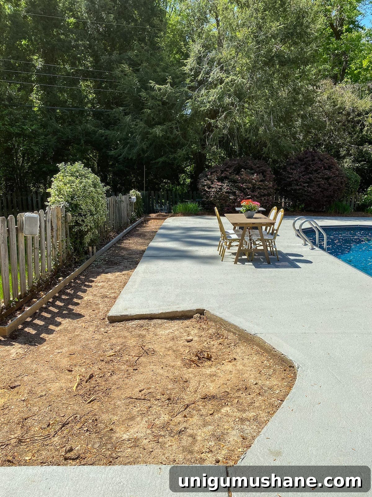 pool deck before