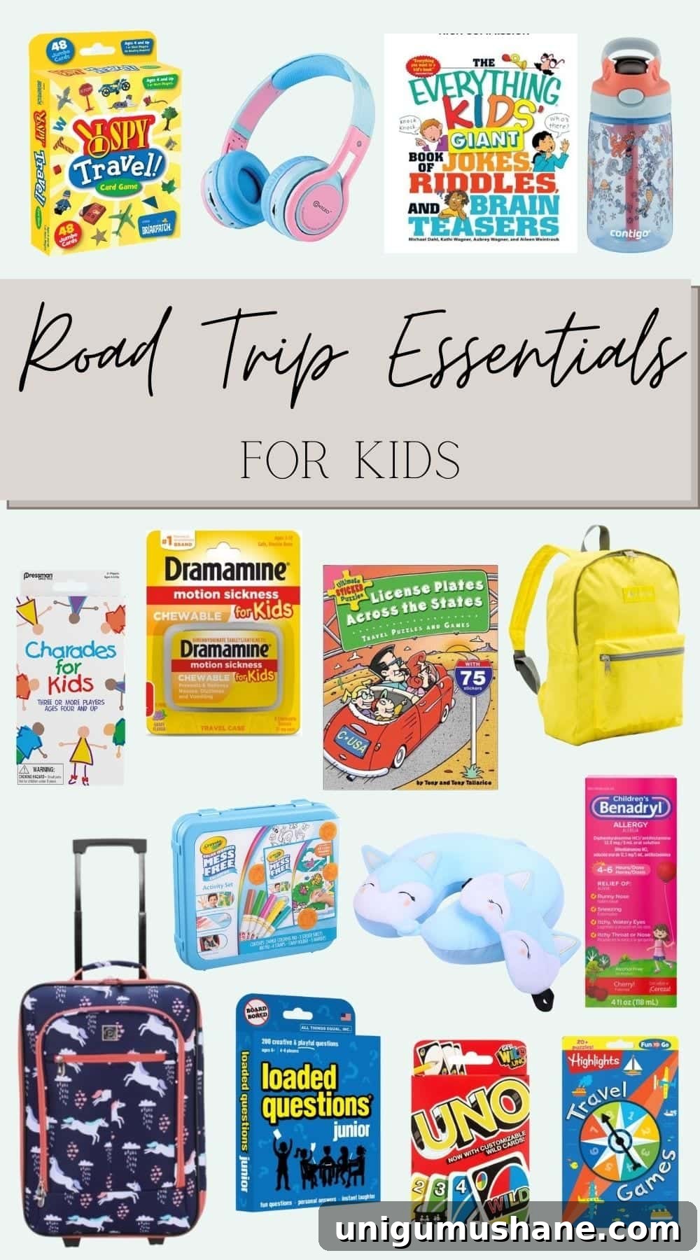 Printable Road Trip Checklist with Packing Essentials 5 road trip essentials for kids