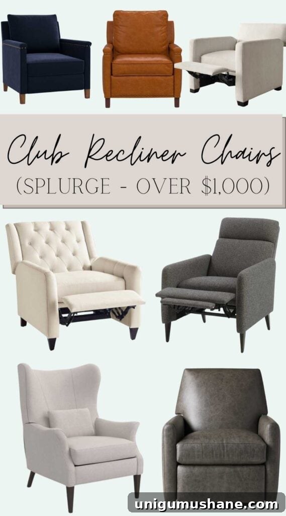 modern recliner chairs over $1,000