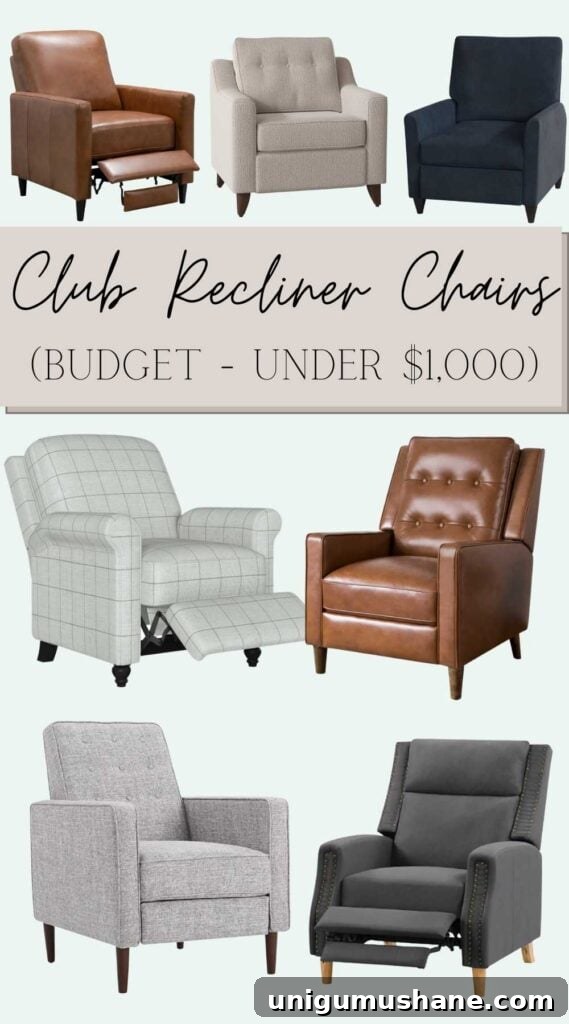modern recliner chairs under $1,000