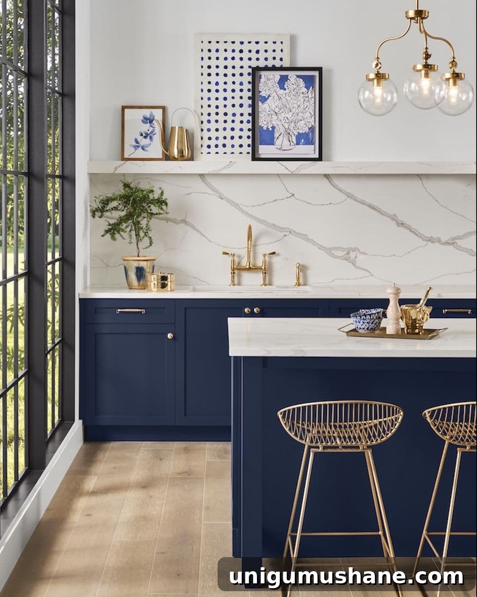 Designer-Recommended Navy Blue Paint Colors 8 Sherwin Williams Naval - navy blue paint on kitchen cabinets