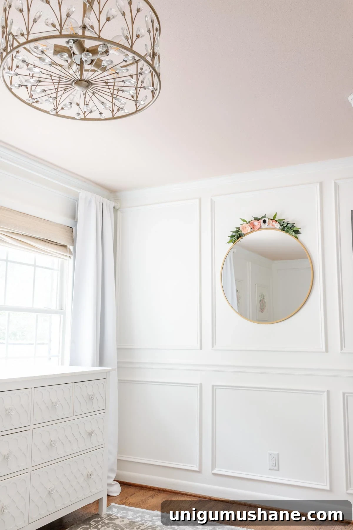 Blush Pink Paint Colors for Interiors: Recommended Shades 2 Romabio Barefoot Dance - blush pink paint on a ceiling