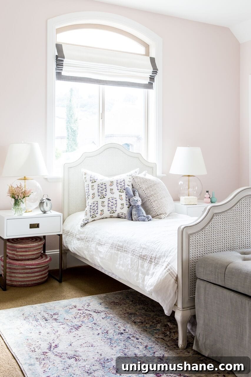 Blush Pink Paint Colors for Interiors: Recommended Shades 6 Benjamin Moore Melted Ice Cream - little girl bedroom with pink