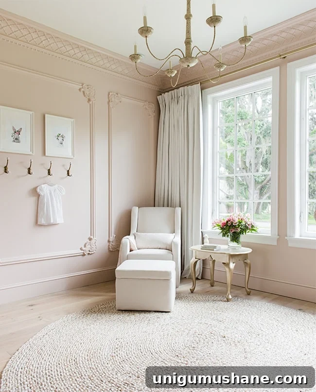 Blush Pink Paint Colors for Interiors: Recommended Shades 10 Sherwin Williams Malted Milk - blush pink paint in a nursery