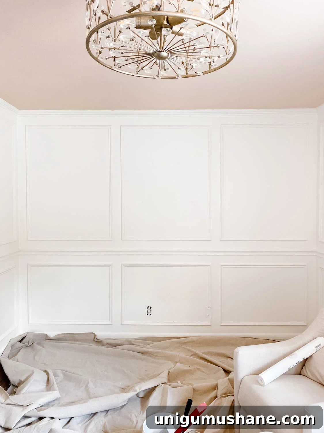 How to Install Wallpaper Inside Picture Frame Molding 3 picture frame molding in a girl's room