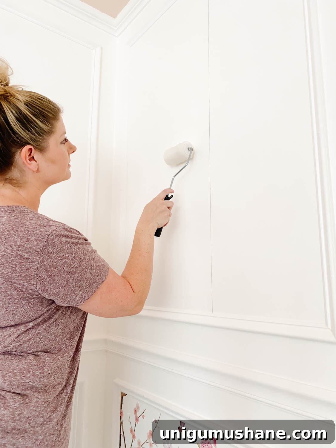 How to Install Wallpaper Inside Picture Frame Molding 9 applying paste to wallpaper inside picture frame molding