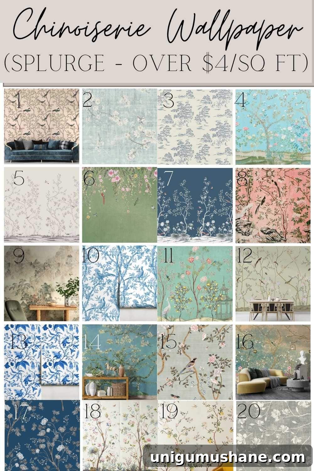 Chinoiserie Wallpaper: Splurge or Save for Every Budget 4 Designer Chinoiserie Wallpaper