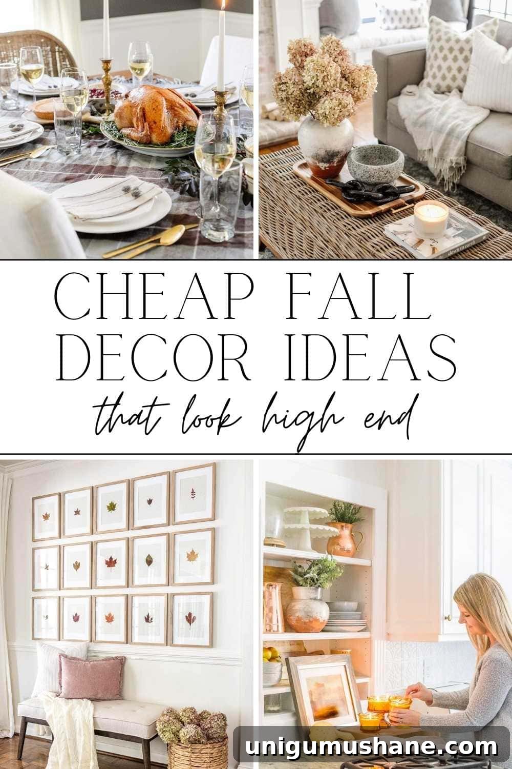 12 Budget-Friendly Fall Decor Ideas for a Luxe Look 2 A round-up of simple DIY crafts and cheap fall decor ideas to make your home feel cozy and inviting using (mostly) what you already have.