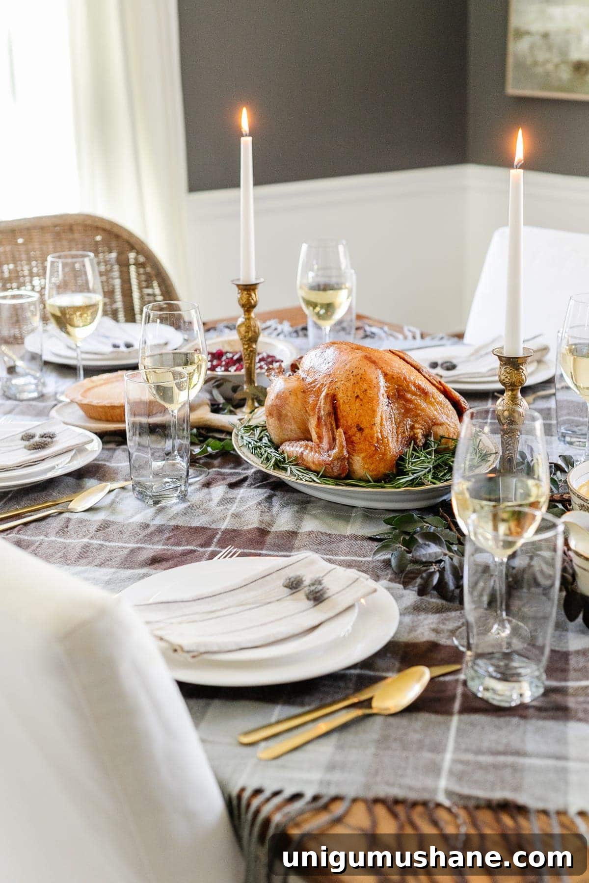 12 Budget-Friendly Fall Decor Ideas for a Luxe Look 16 plaid blanket tablecloth for cheap fall decor