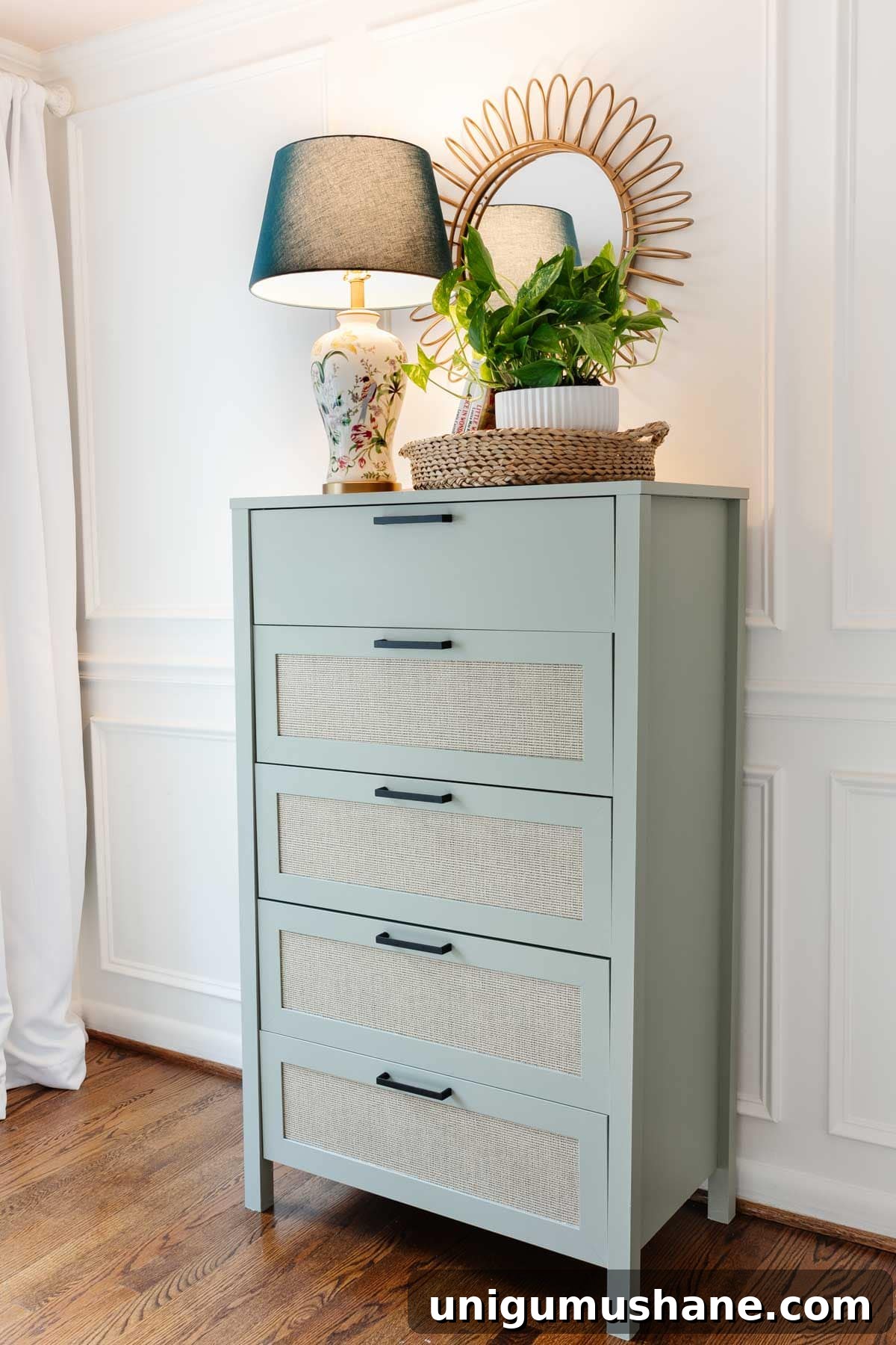 Painting Laminate Furniture: Regan's Room Makeover 12 sage green dresser in a little girls room