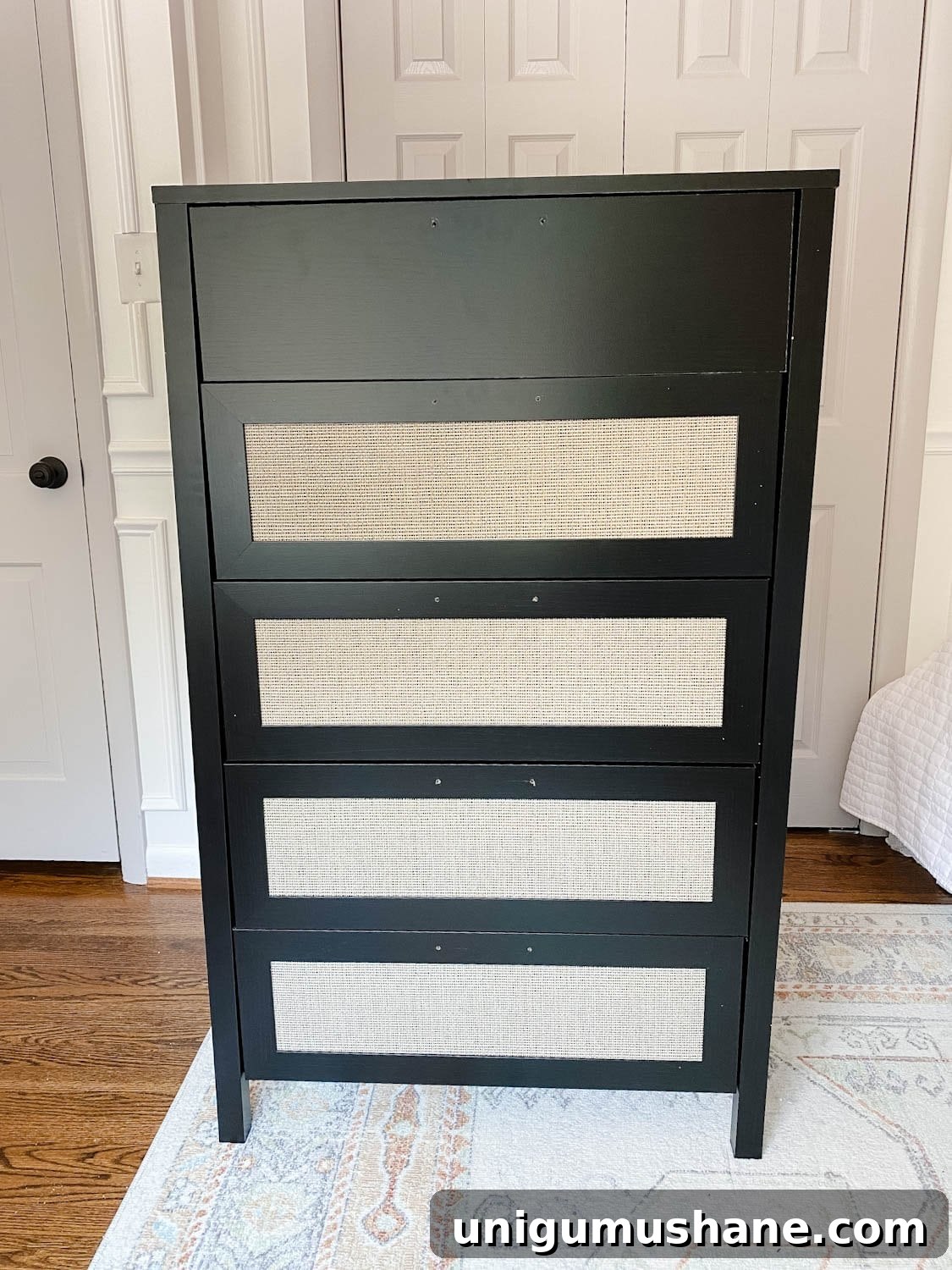 Painting Laminate Furniture: Regan's Room Makeover 4 how to paint laminate furniture - laminate dresser with cane webbing