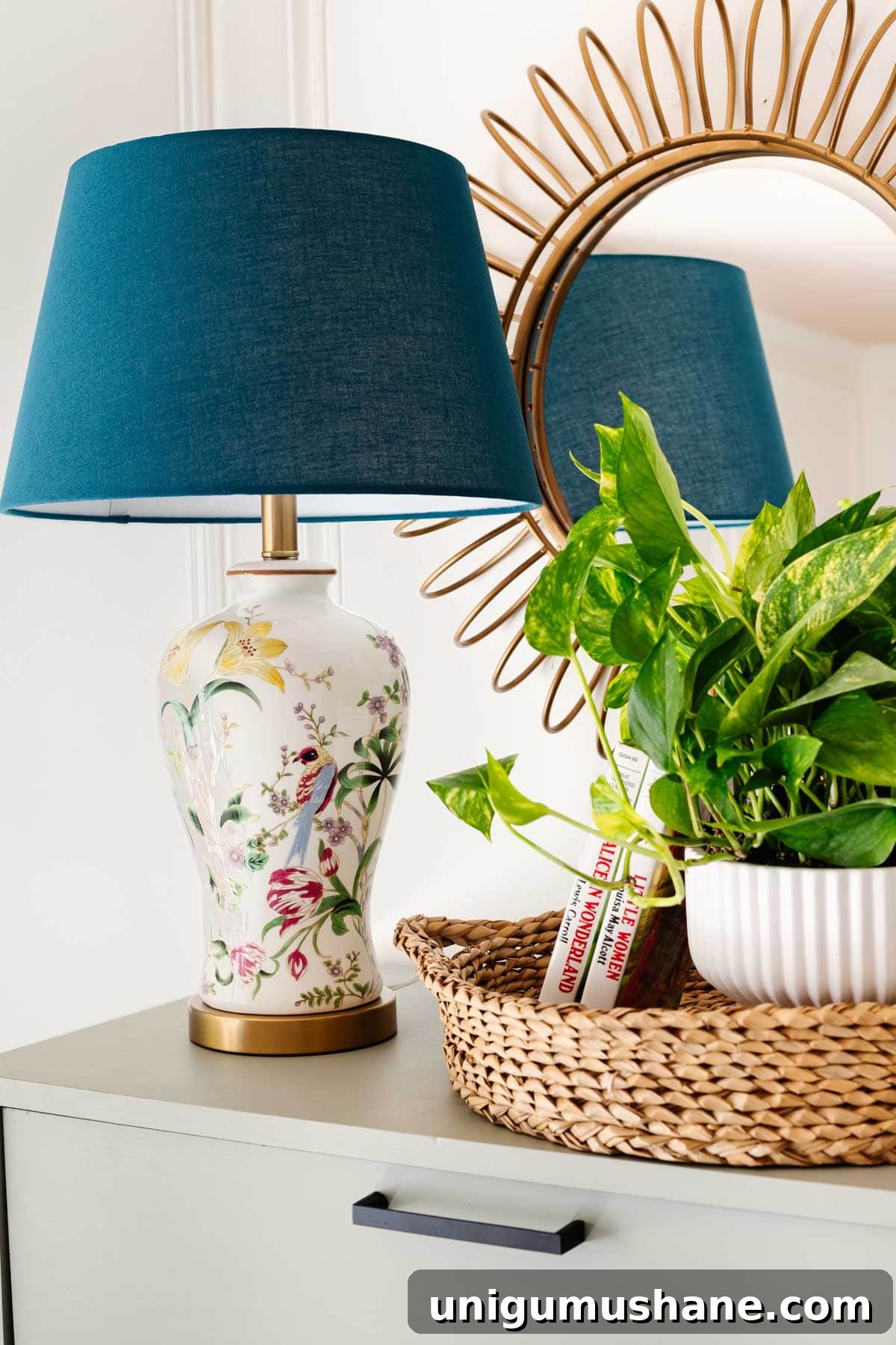 Painting Laminate Furniture: Regan's Room Makeover 9 chinoiserie lamp