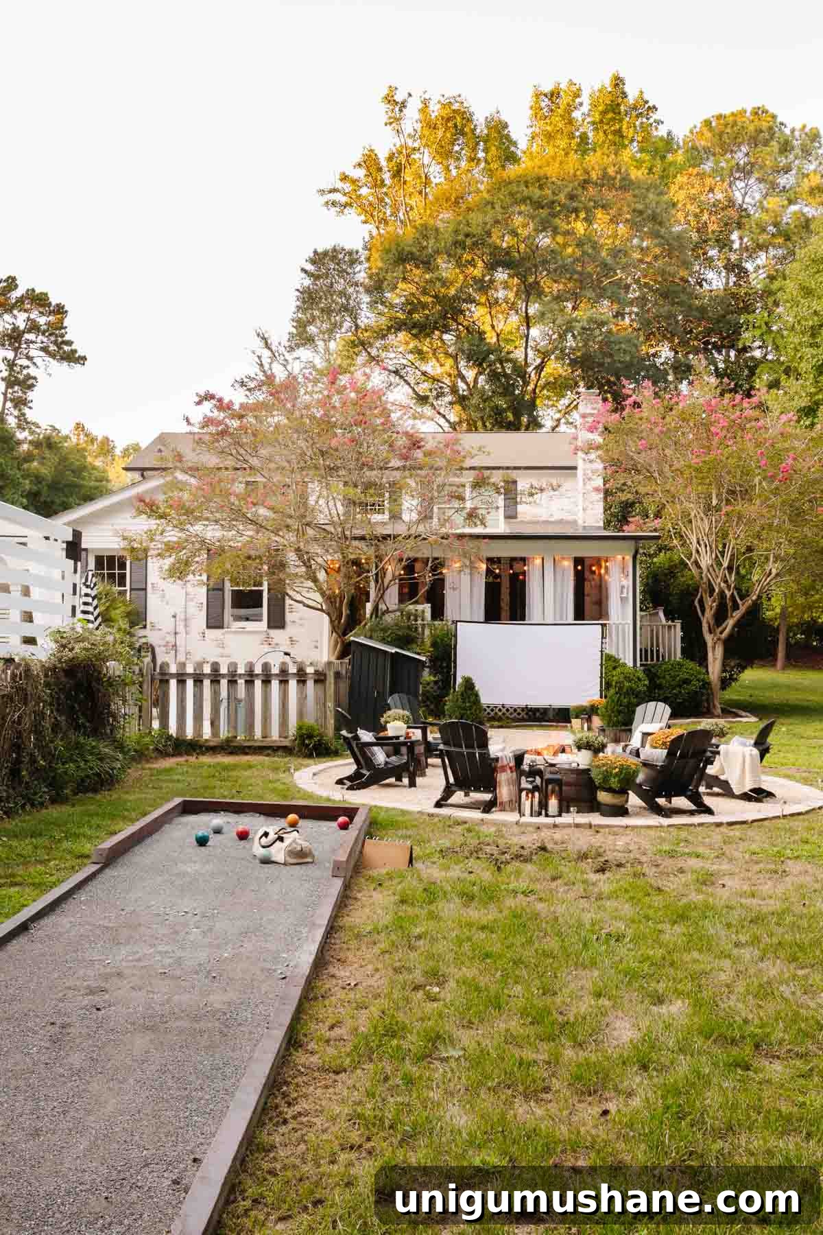fire pit ideas - bocce ball court