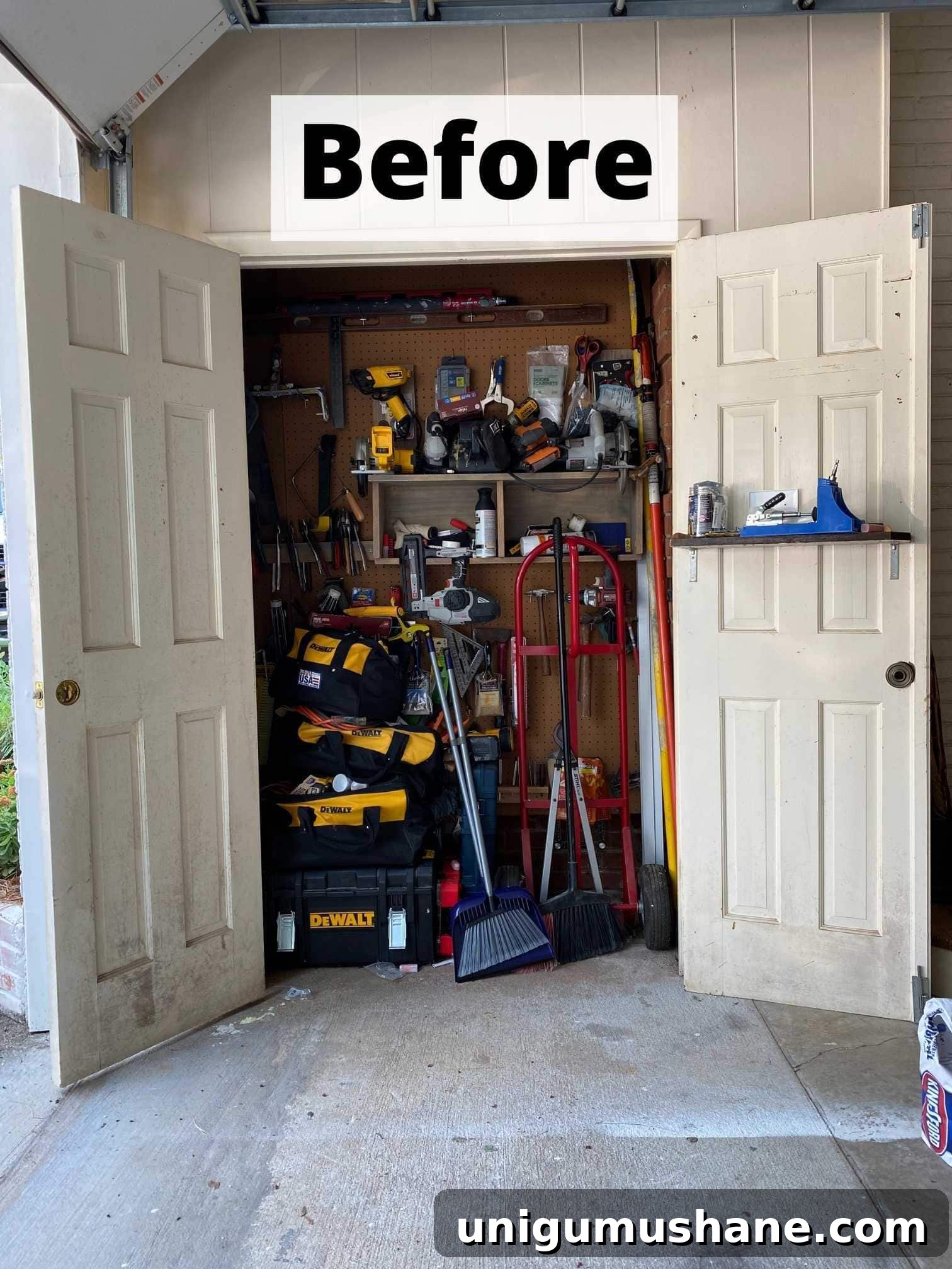 Smart Paint Closet Storage Ideas for Small Spaces 2 garage storage closet before