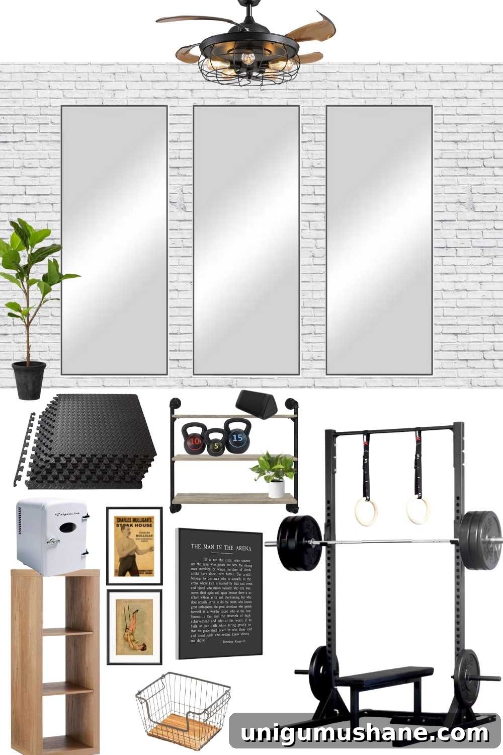 home gym design mood board