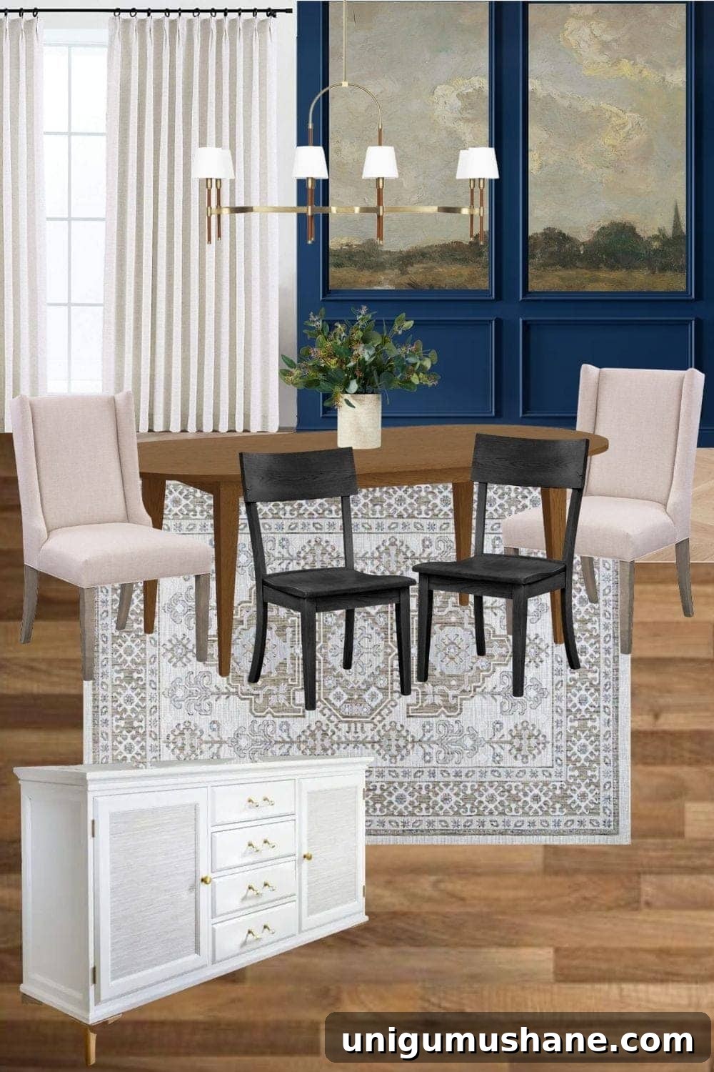 Transform Your Dining Room with Antique Painting Mural Wallpaper 12 dining room mood board