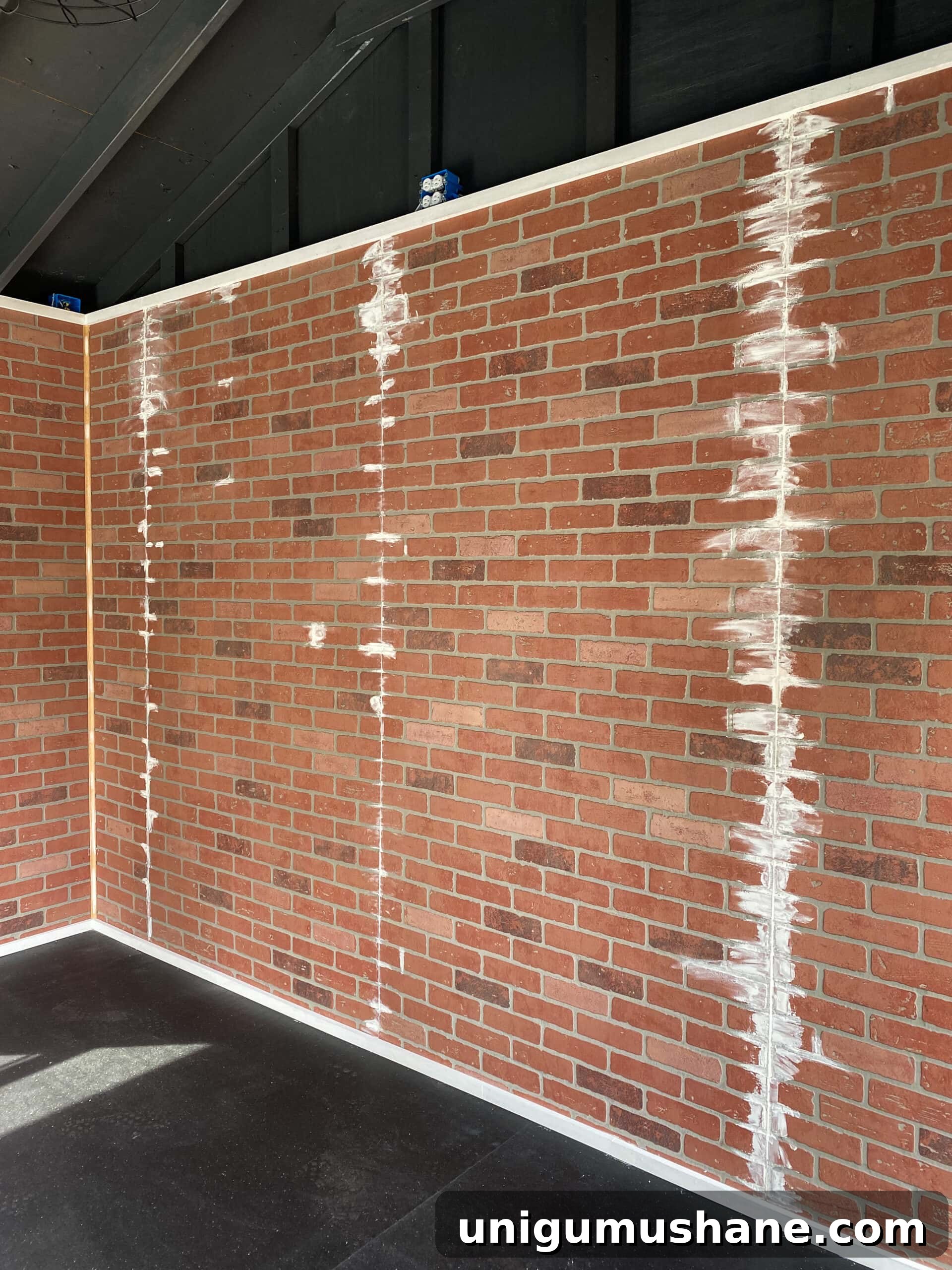 spackling faux brick wall panels