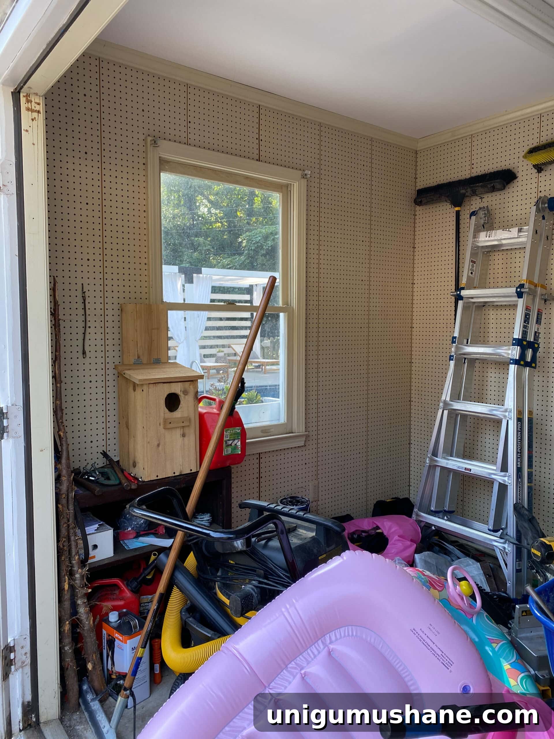 pool shed before