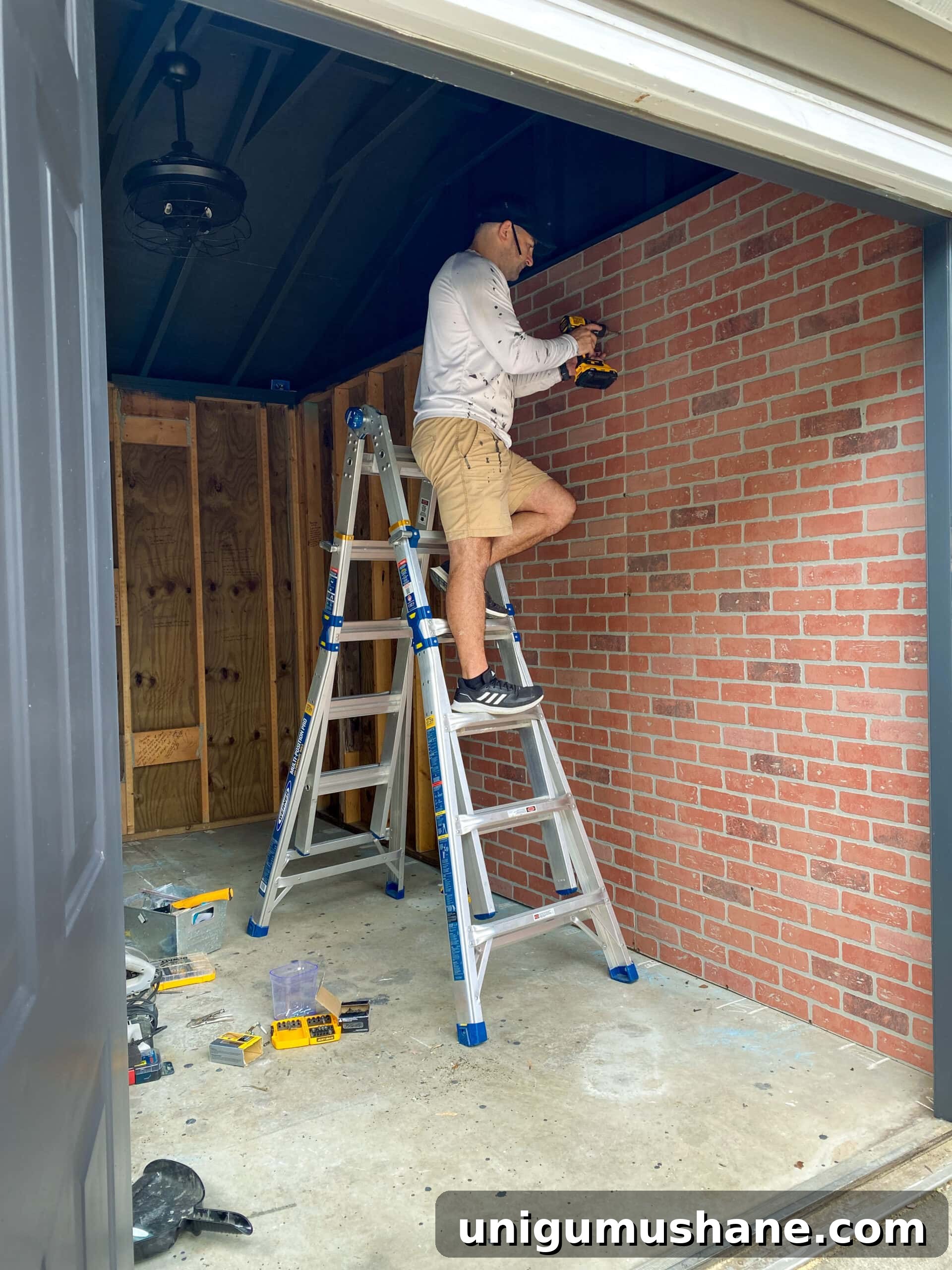 hanging brick wall