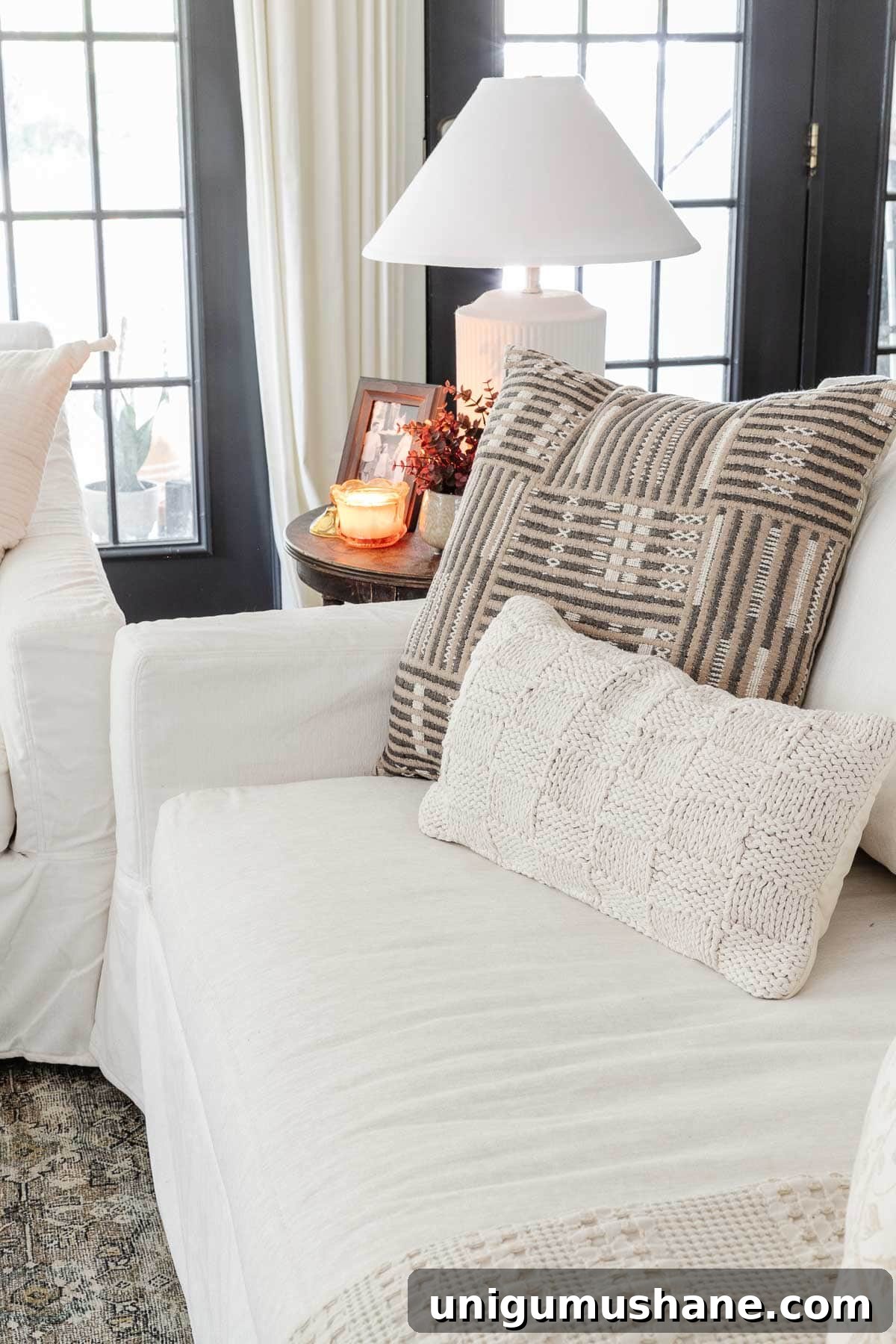 Pottery Barn Sofas Reviewed: Key Facts Before You Buy 14 fall pillows on a living room sofa