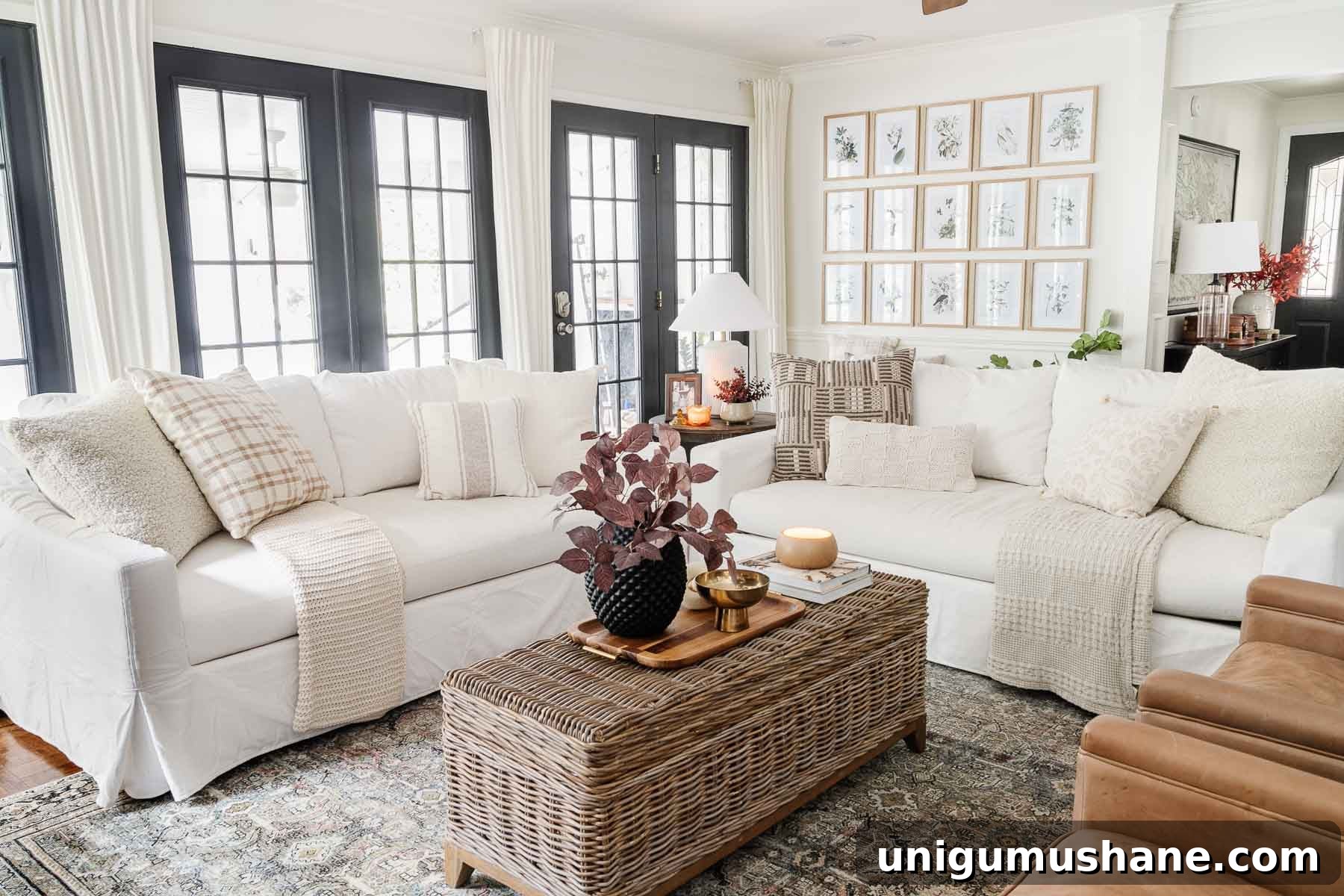 Pottery Barn Sofas Reviewed: Key Facts Before You Buy 9 pottery barn sofas in living room with white walls and black windows