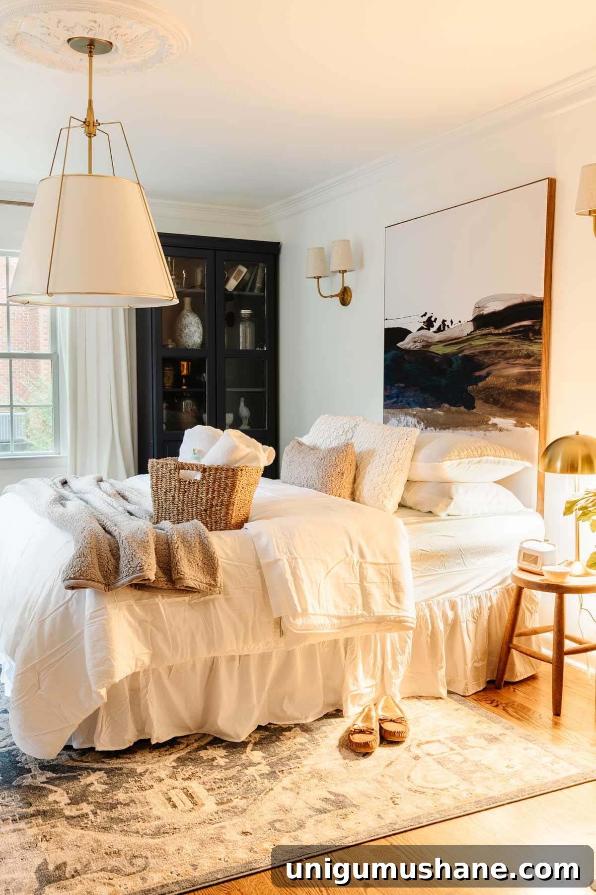 cozy guest bedroom setup in an office