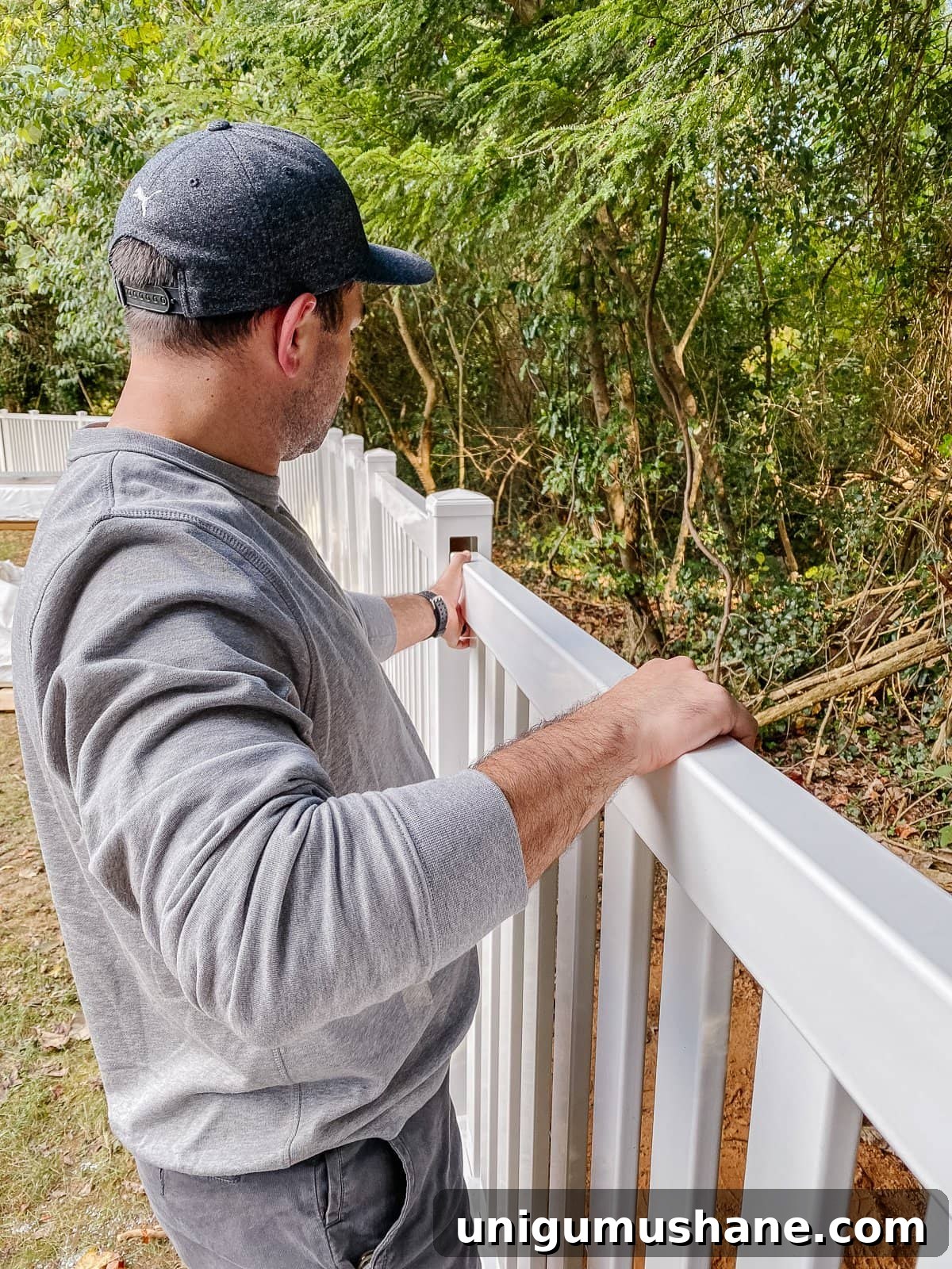 Vinyl Fence Installation: Costs, Materials, and Tips 21 white vinyl fence installation using Ply Gem
