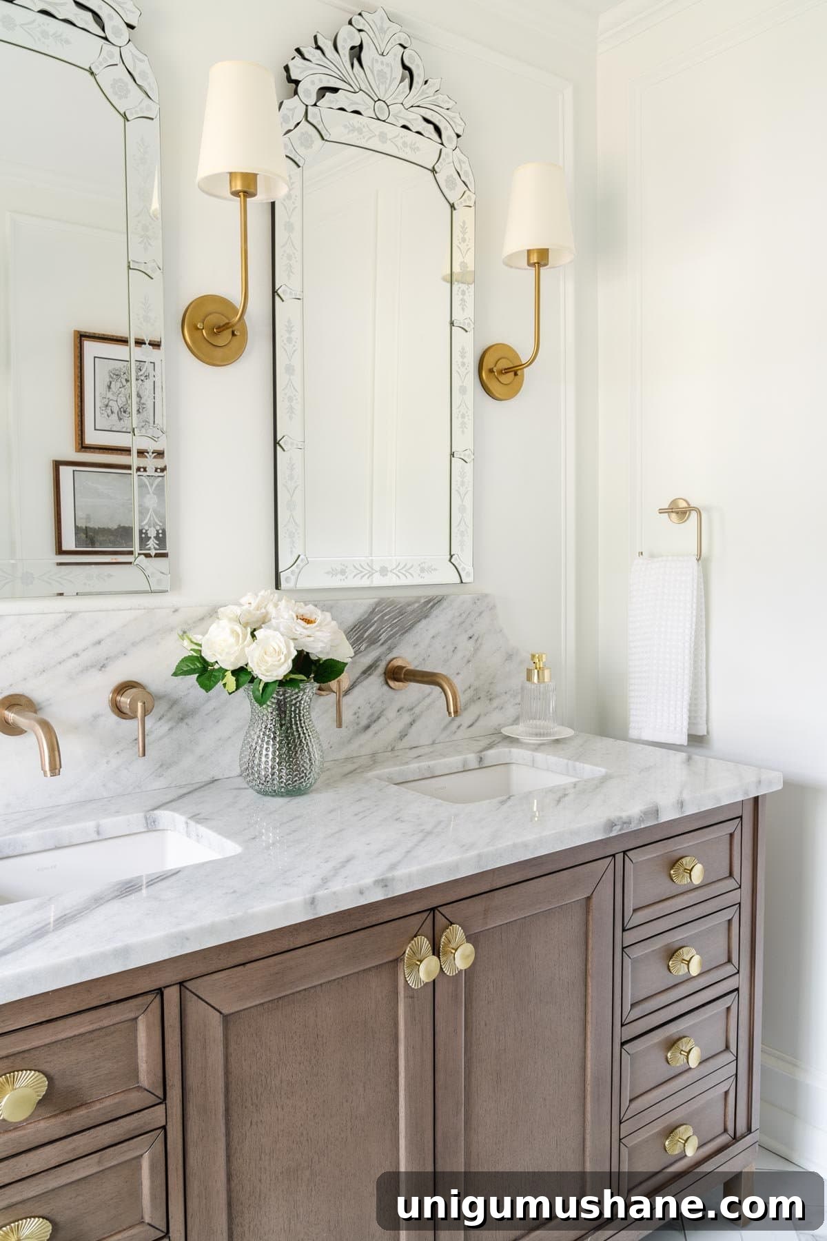 Modern-Vintage En Suite Bathroom Remodel Tour 8 modern vintage bathroom vanity and mirrors