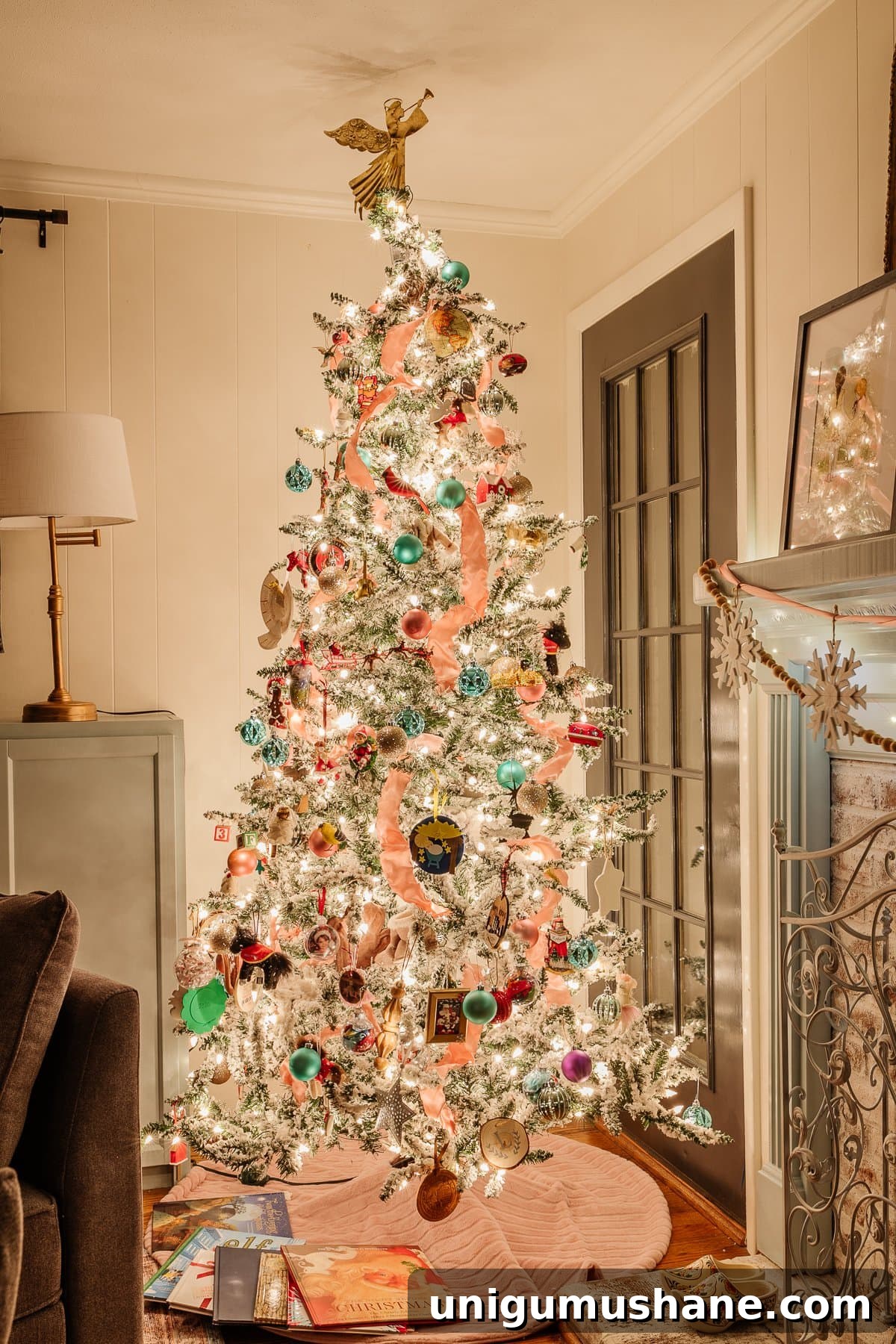 Christmas Candlelight Home Tour: Cozy Holiday Decor Ideas 22 Christmas tree in playroom at night
