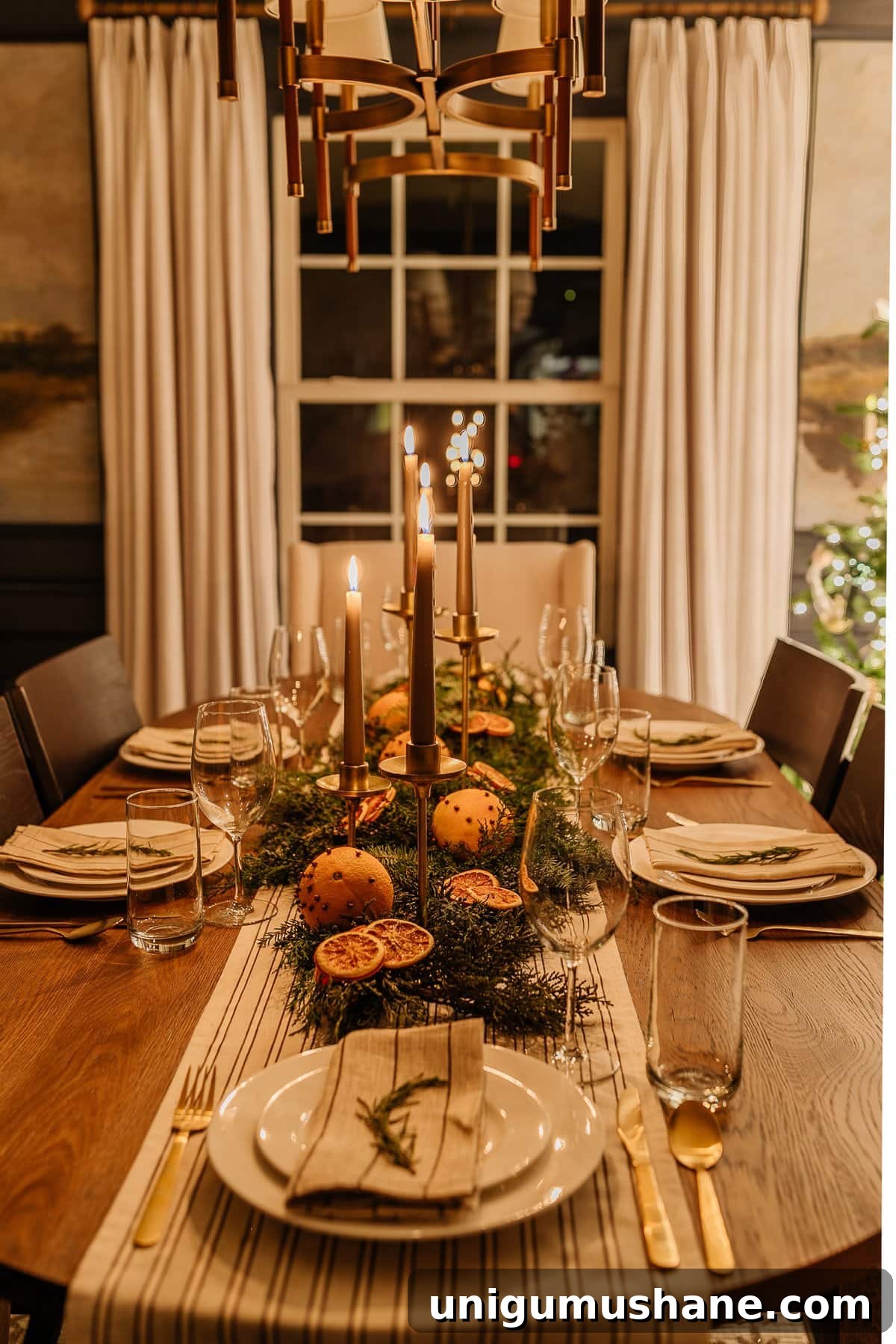 Christmas Candlelight Home Tour: Cozy Holiday Decor Ideas 10 Christmas dining room table decor at night